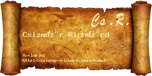Csizmár Richárd névjegykártya