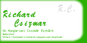 richard csizmar business card