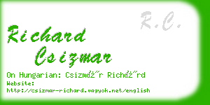 richard csizmar business card